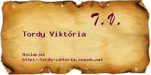 Tordy Viktória névjegykártya