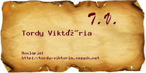 Tordy Viktória névjegykártya